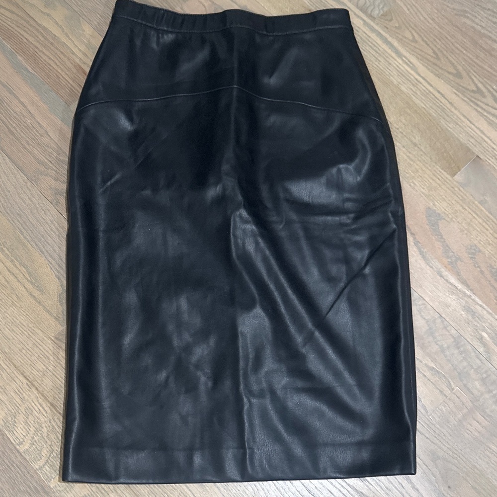 Alfani Vegan Leather Midi Skirt Size S - Picture 1 of 6